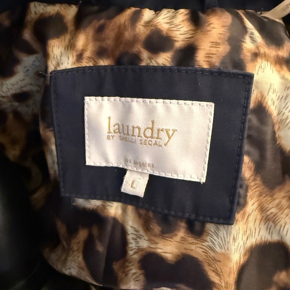 Laundry By Shelli Segal Blue Trench Coat size L - Picture 12 of 16